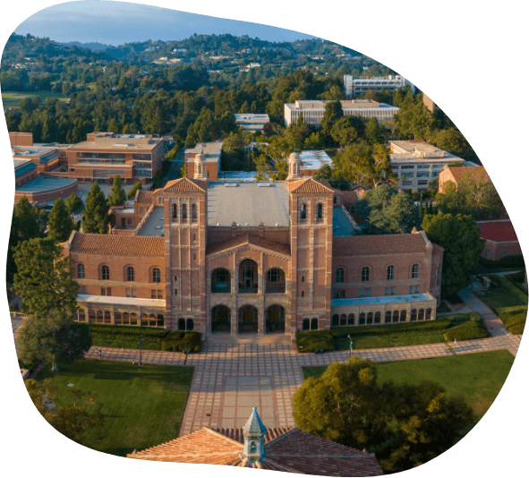 Outside aerial viewpoint of UCLA college